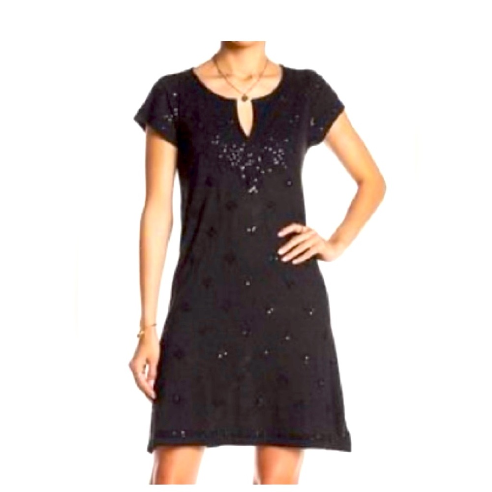 Bin 4C. CALYPSO ST BARTH  DRESS black size XS
 100 % linen ..
